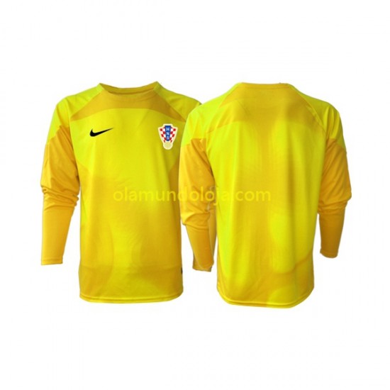 Camisola Croácia Guarda-redes Homem Equipamento Primeiro Copa do Mundo 2022 Manga Comprida